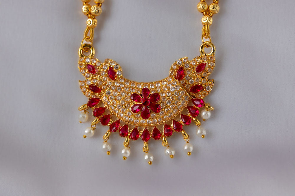 Tarini Crystal Moti Necklace short