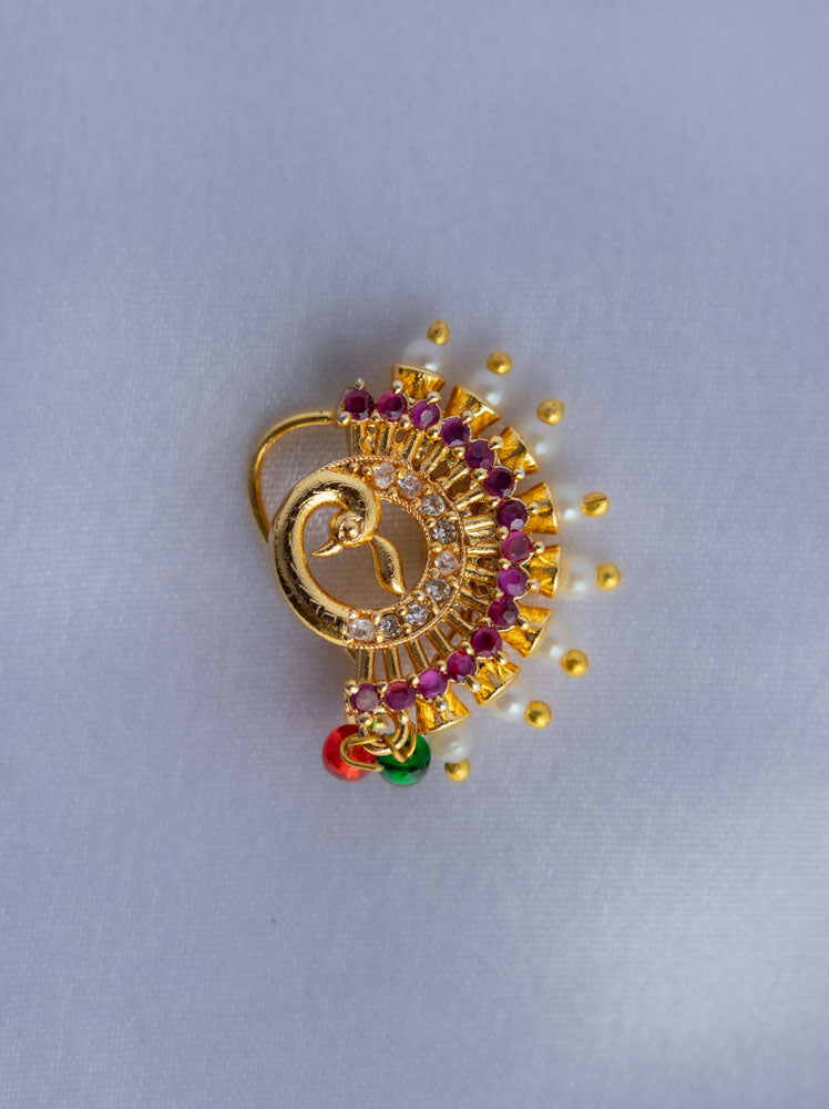 Tarini Curve peacock Nosepin