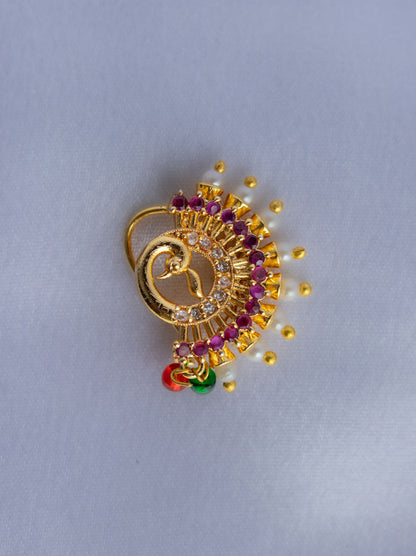 Tarini Curve peacock Nosepin