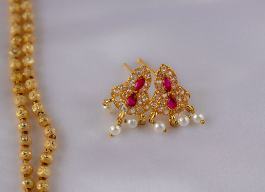 Tarini Crystal Moti Necklace short