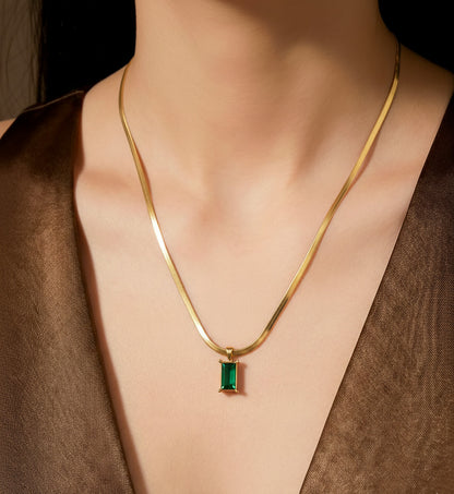 Tarini Green Stone Necklace