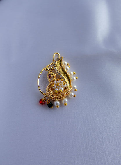 Tarini Peacock With Moti Nosepin