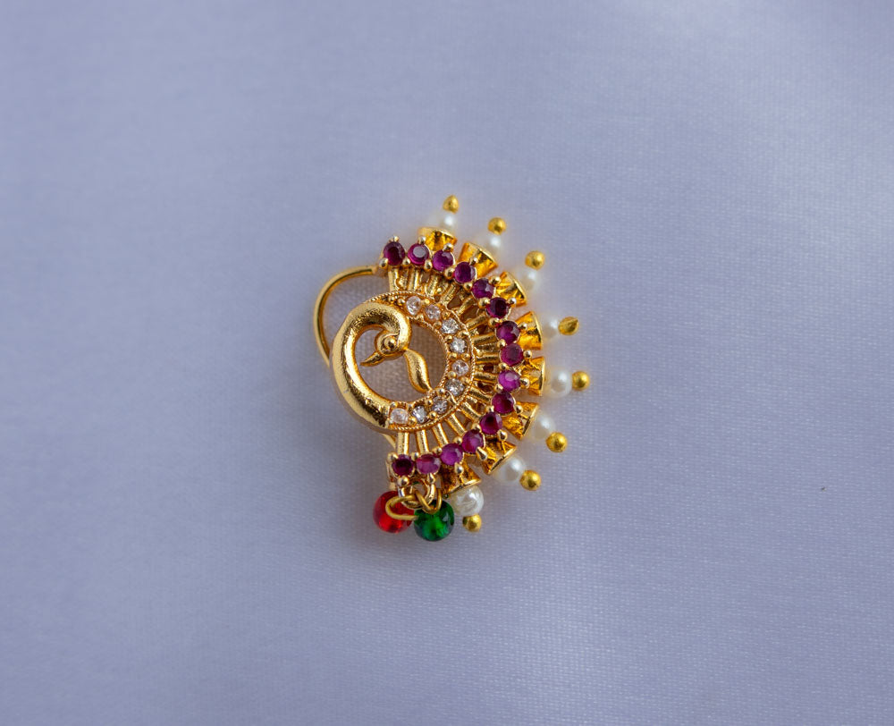 Tarini Curve peacock Nosepin