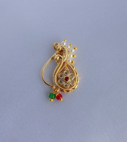 Tarini Two Fac Peacock Nosepin