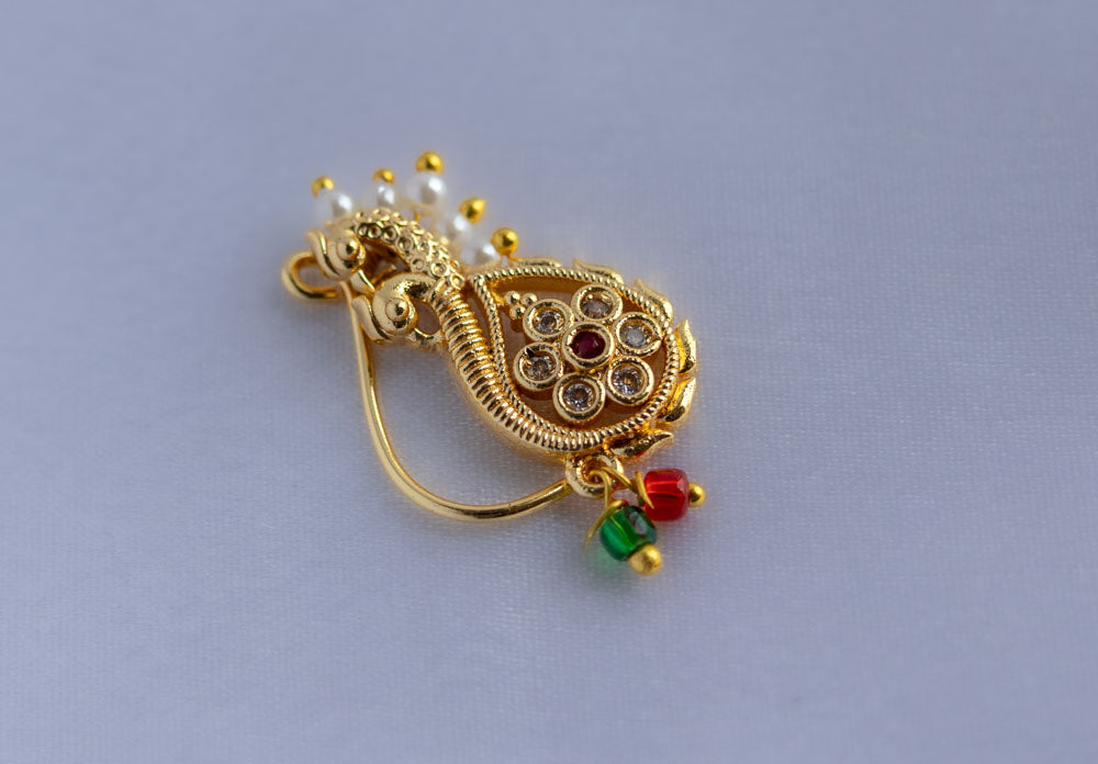 Tarini Two Fac Peacock Nosepin