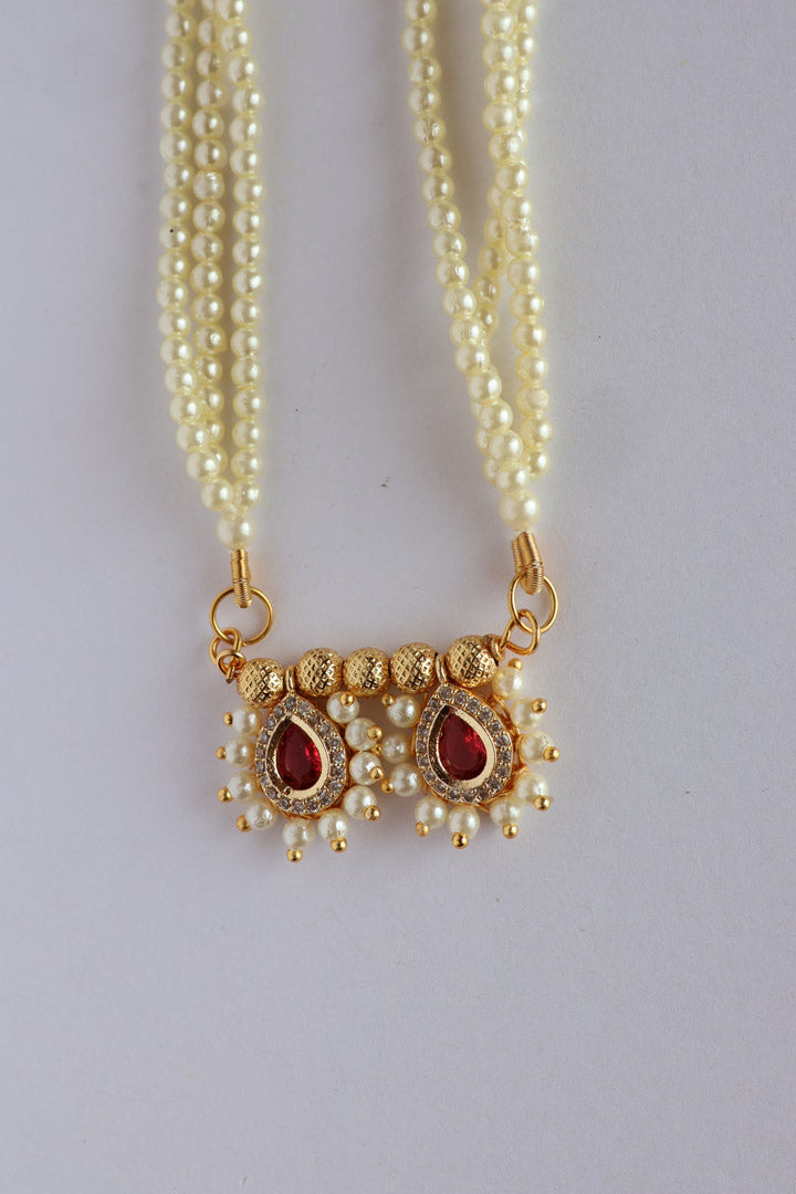 Tarini Red Rhinestone Mangalsutra