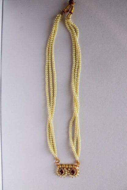 Tarini Red Rhinestone Mangalsutra