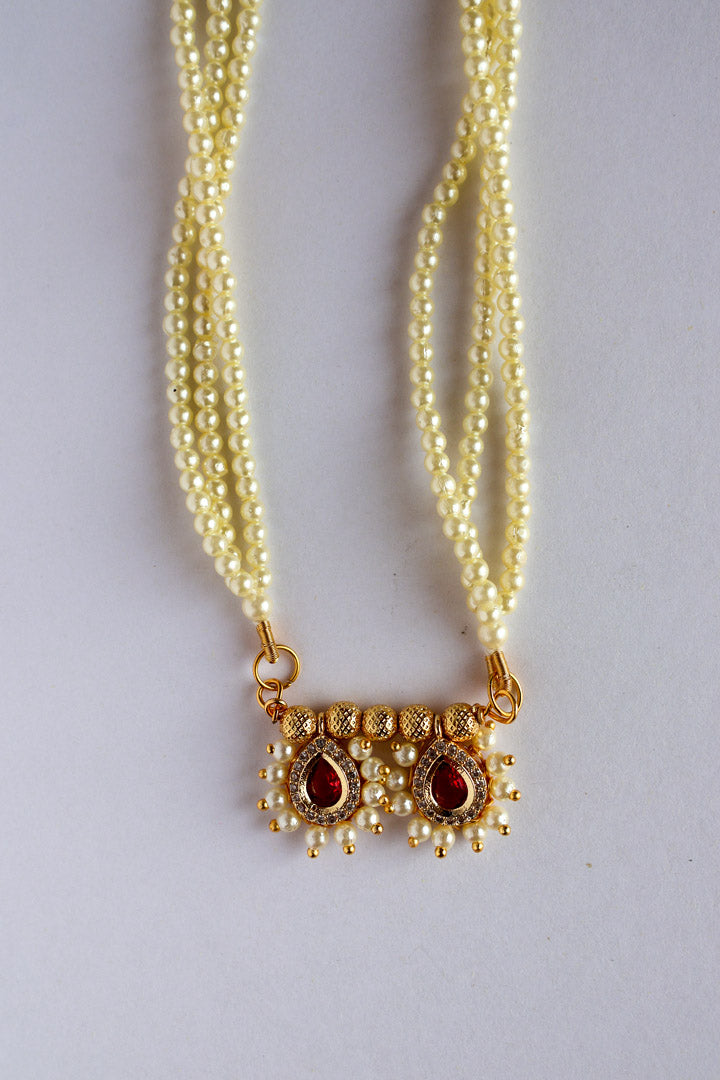 Tarini Red Rhinestone Mangalsutra