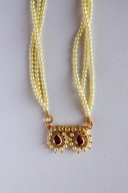 Tarini Red Rhinestone Mangalsutra