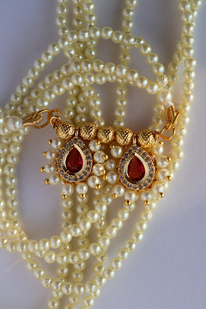 Tarini Red Rhinestone Mangalsutra