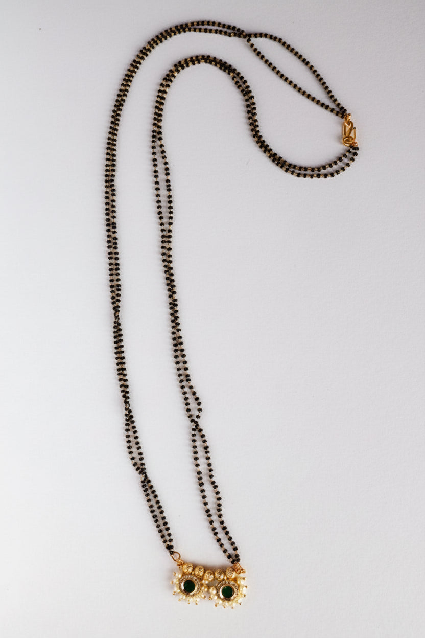 Tarini Green Rhinestone Mangalsutra