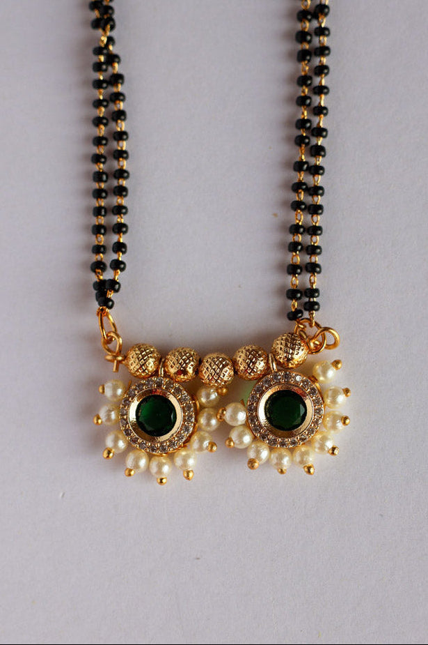 Tarini Green Rhinestone Mangalsutra
