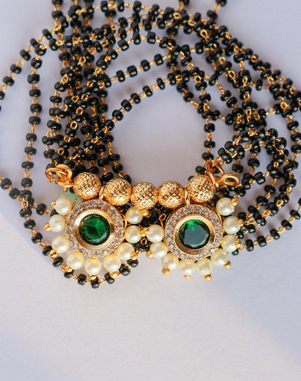 Tarini Green Rhinestone Mangalsutra
