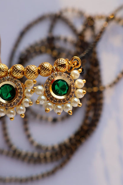 Tarini Green Rhinestone Mangalsutra