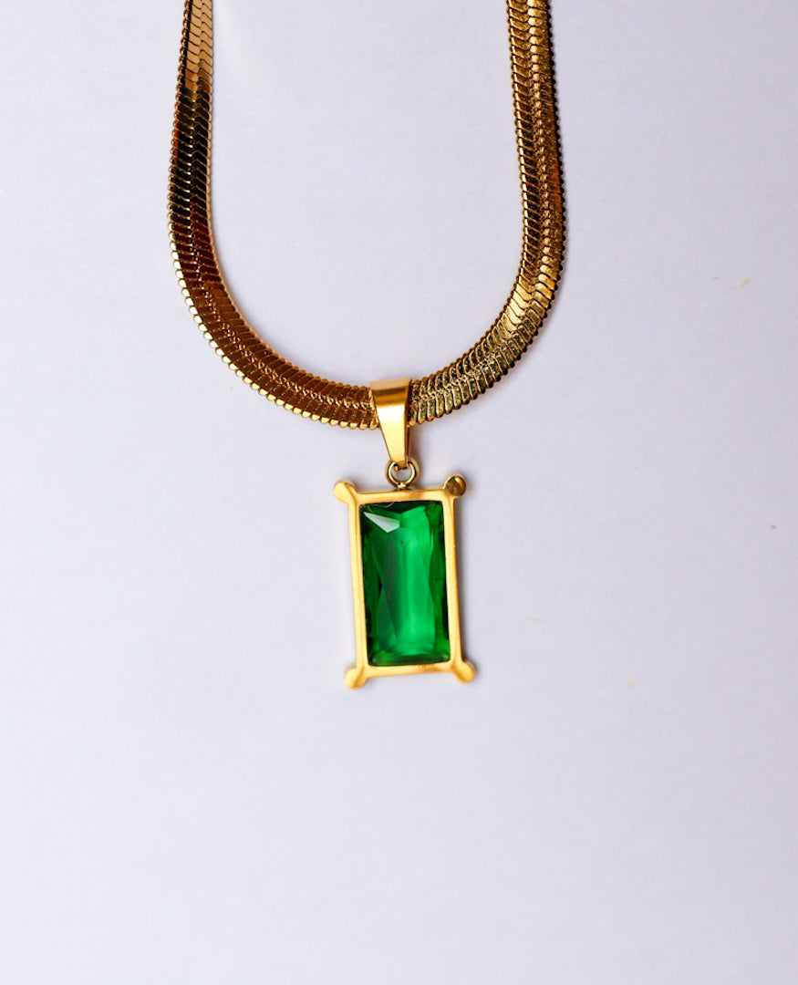 Tarini Green Stone Necklace