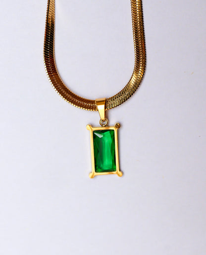 Tarini Green Stone Necklace