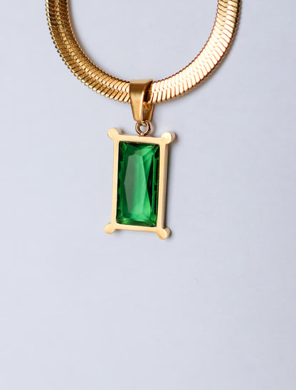 Tarini Green Stone Necklace