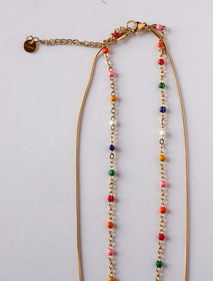 Tarini Rain Bow  & Heart Necklace