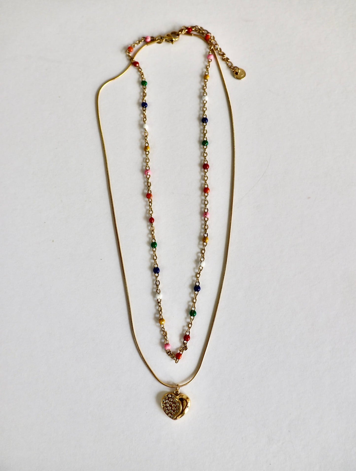 Tarini Rain Bow  & Heart Necklace