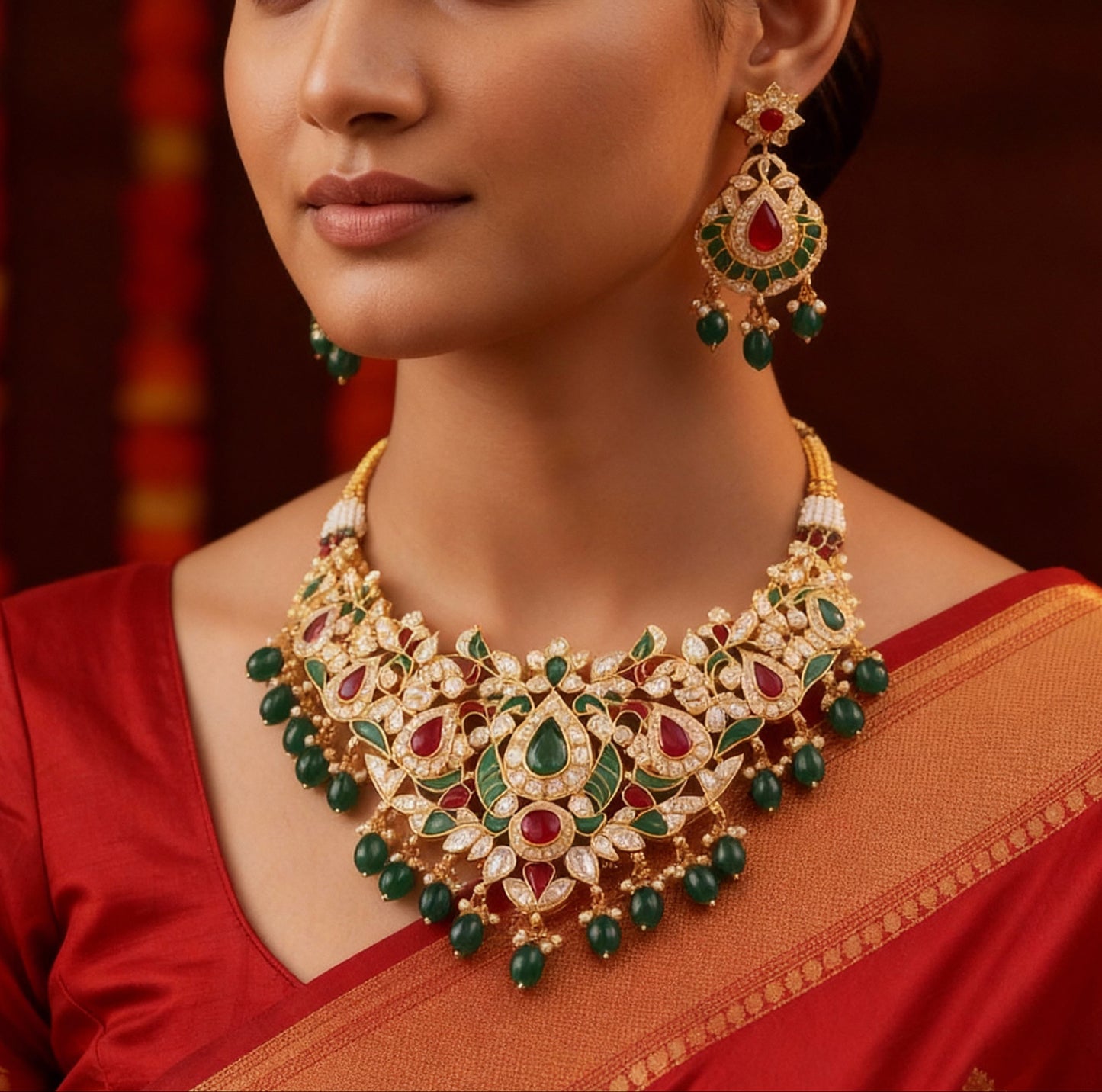 Tarini Premium Necklace with earrings