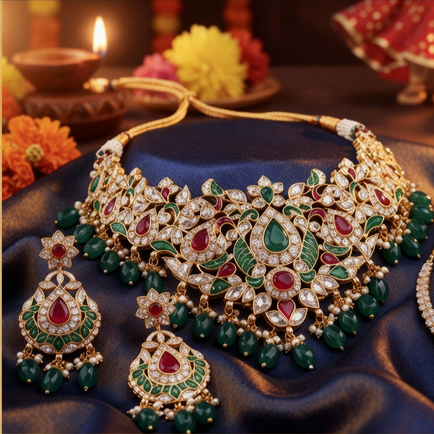 Tarini Premium Necklace with earrings