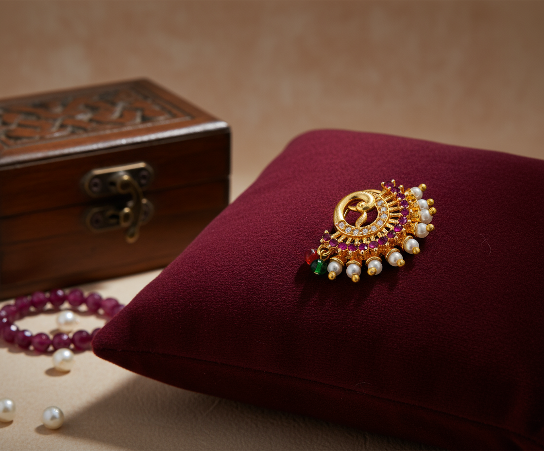 Tarini Curve peacock Nosepin