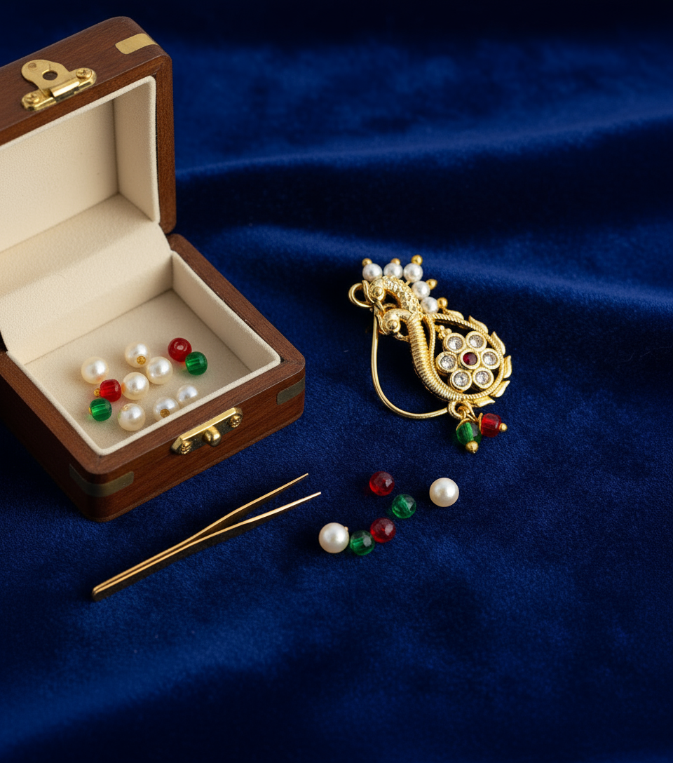 Tarini Two Fac Peacock Nosepin