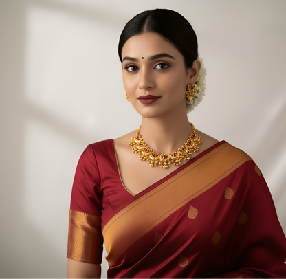 Tarini Chandra Red Rhinestone Necklace