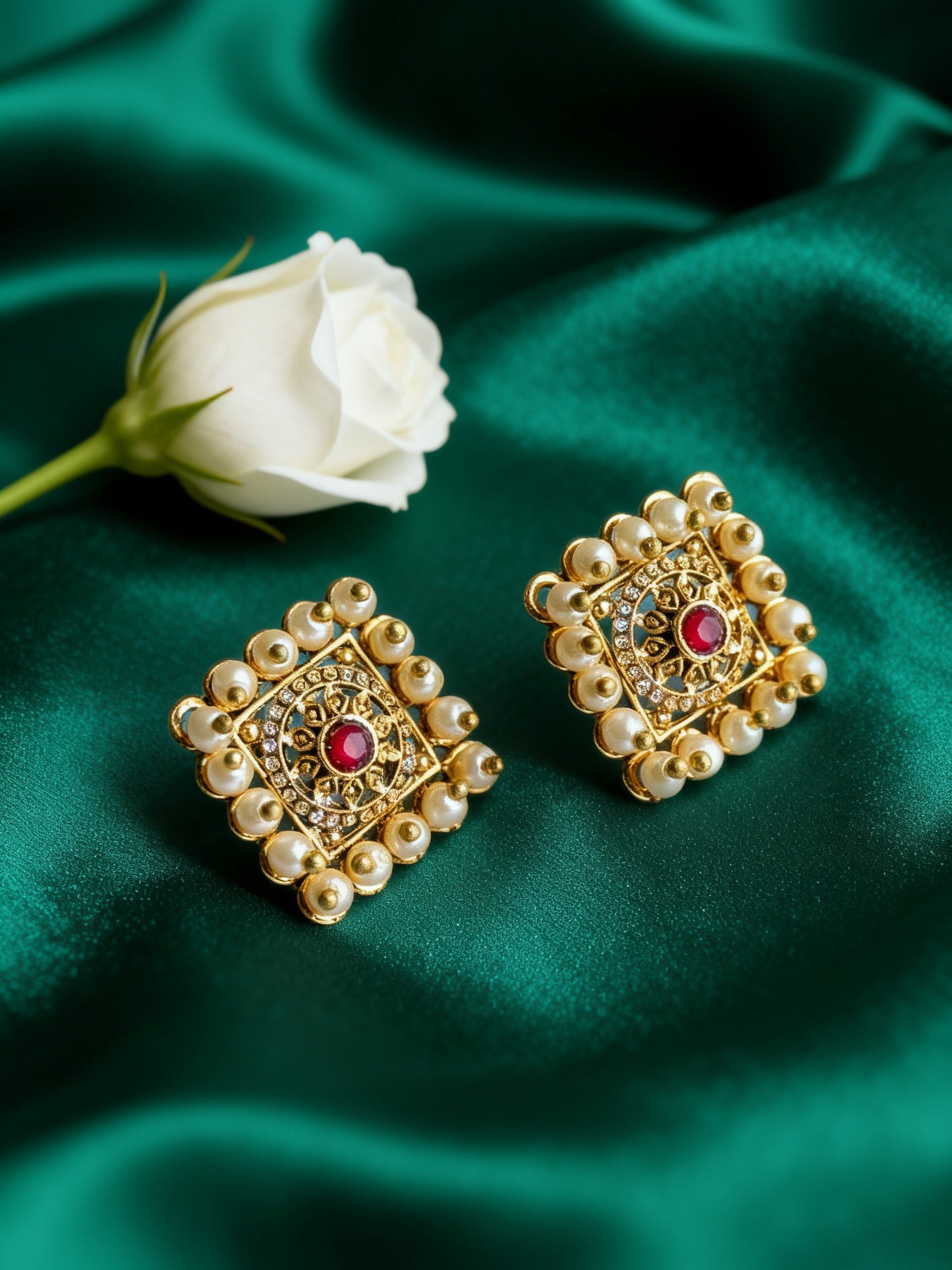 Tarini Moti Rubi Earrings