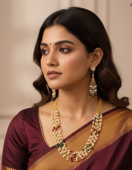 Tarini Pearl Lace Necklace